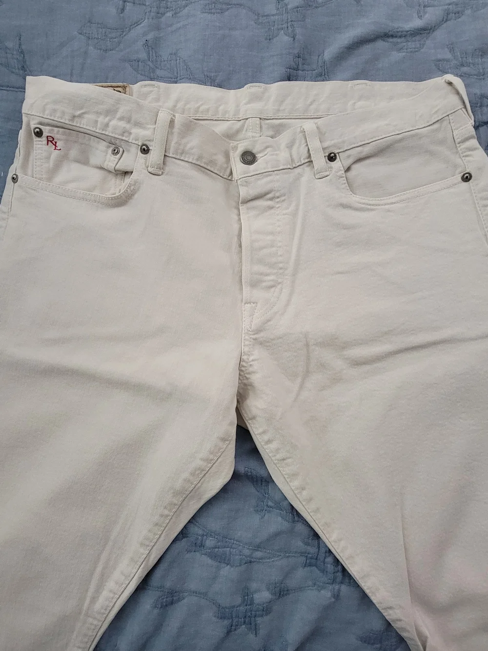 Polo By Ralph Lauren Cream Denim Jeans - Classic Slim Fit
